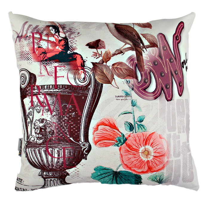 Aberto Design Cojín Multicolor 43 x 43 cm con Relleno de Silicona Aberto Design Cojín Multicolor 43 x 43 cm con Relleno de Silicona